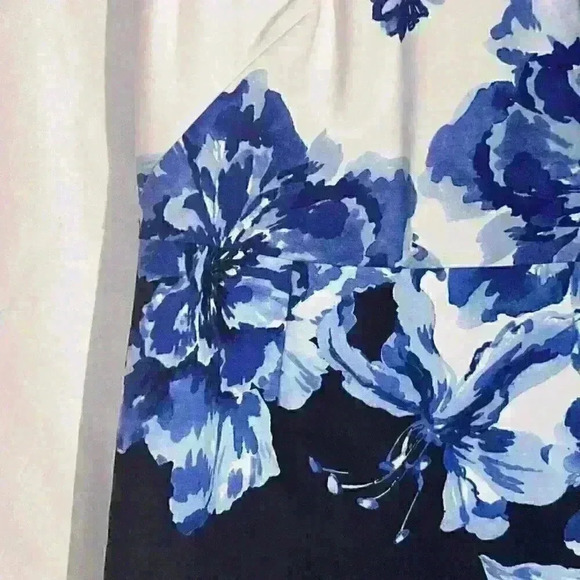 Mauve Anthropologie Sleeveless Blue Floral Dress Size 4 - Picture 4 of 9